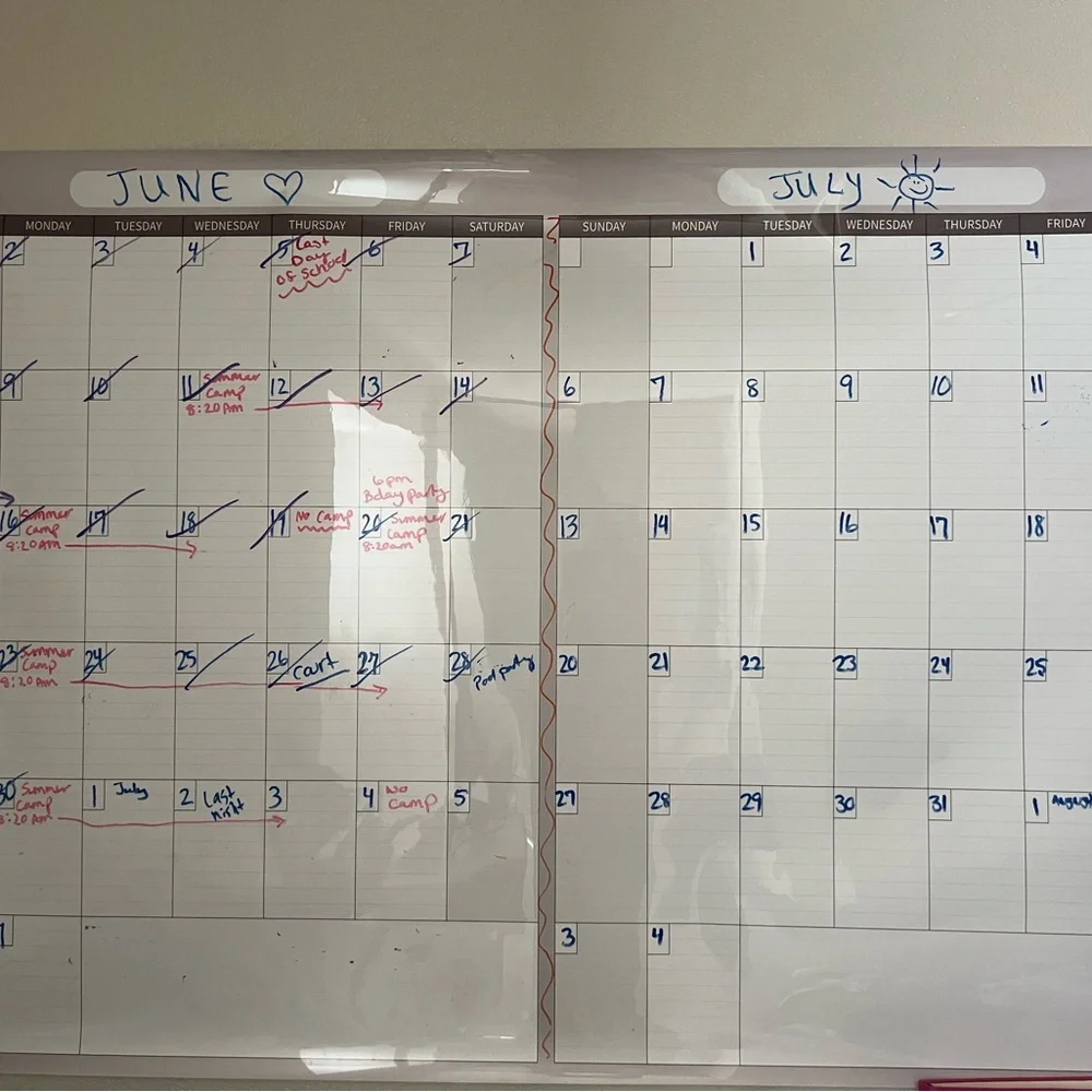 Dry Erase 2 Month Wall Calendar